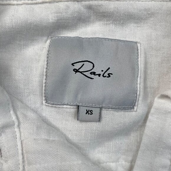 Rails Charli Metallic Stars Button Front Shirt White Womens XS - Picture 6 of 11
